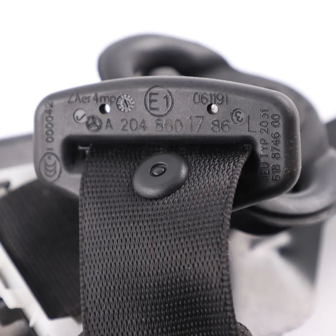 Belt Passeger Side Left N/S Safety Belt Black to Mercedes W204 Seat with Part number A2048601786 Mercedes W204 Seat Belt Passeger Side Left N/S Safety Belt Black - SKU A2048601786 - Part number A2048601786