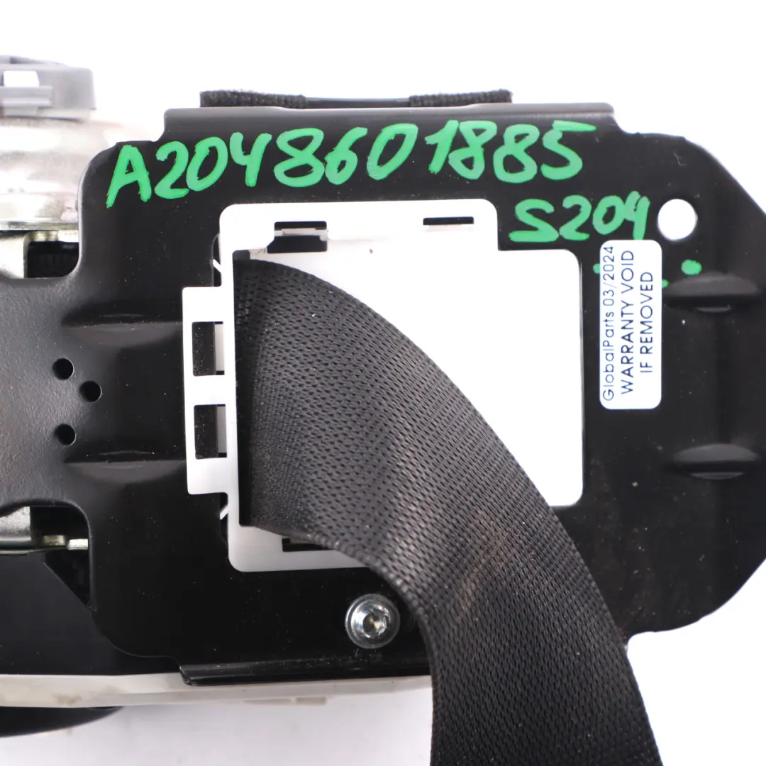 Belt Mercedes S204 Front Right O/S Safety Seat Belt Black to Seat with Part number A2048601885 Seat Belt Mercedes S204 Front Right O/S Safety Seat Belt Black - SKU A2048601885 - Part number A2048601885