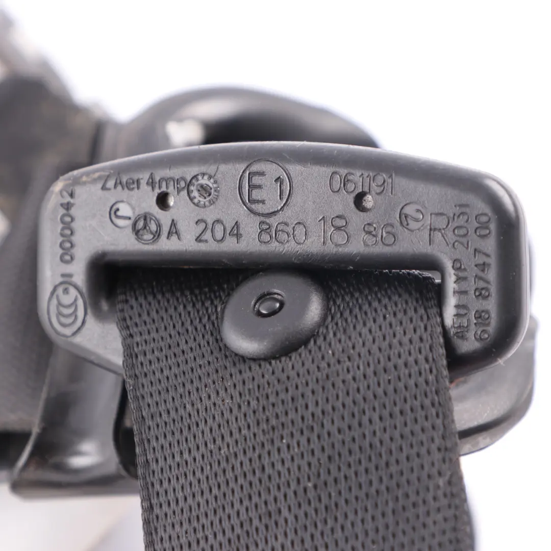 Belt Front Right O/S Safety Belt to Mercedes C204 Coupe Seat with Part number A2048601886 Mercedes C204 Coupe Seat Belt Front Right O/S Safety Belt - SKU A2048601886-1 - Part number A2048601886