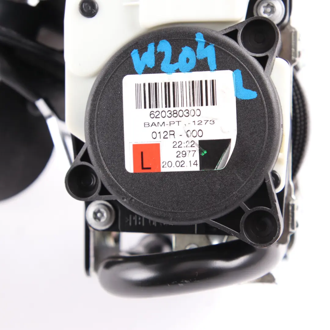 Belt Front Left N/S Seatbelt Black to Mercedes W204 Seat with Part number A2048601985 Mercedes W204 Seat Belt Front Left N/S Seatbelt Black - SKU A2048601985 - Part number A2048601985