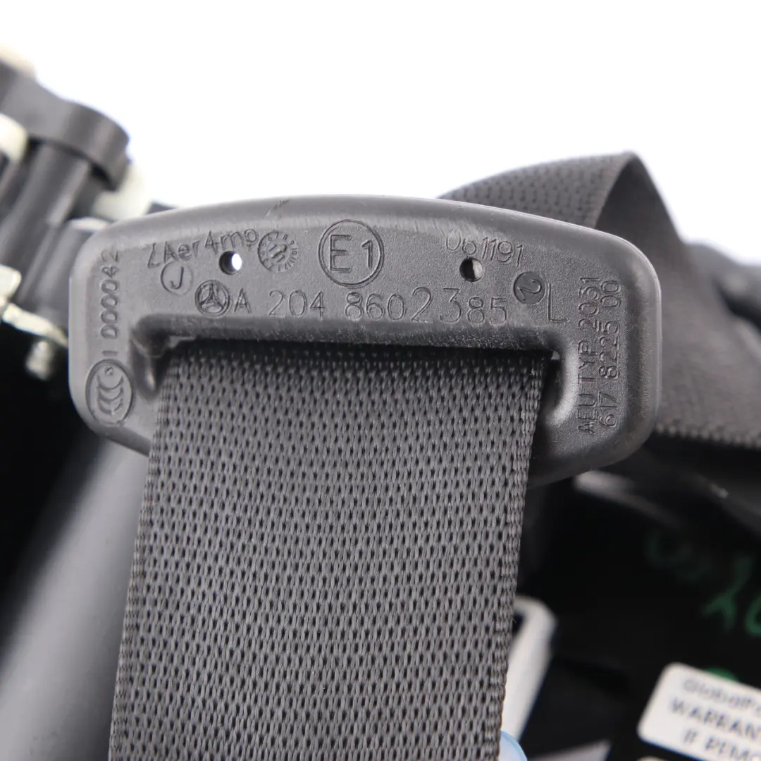Belt Safety Belt Front Left N/S Black to Mercedes W204 S204 Seat with Part number A2048602385 Mercedes W204 S204 Seat Belt Safety Belt Front Left N/S Black - SKU A2048602385 - Part number A2048602385