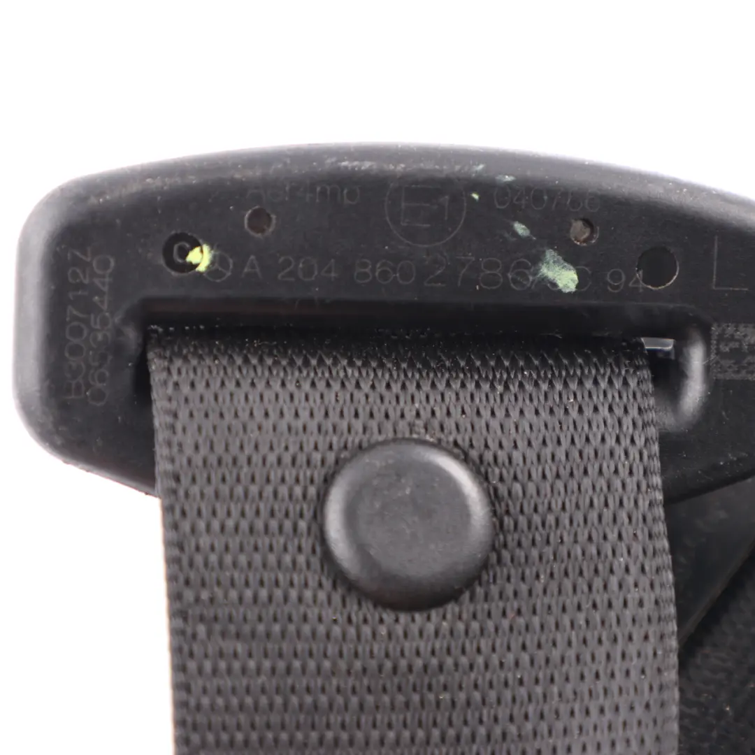 Belt Rear Left N/S Upper Seatbelt Black to Mercedes W204 Seat with Part number A2048602786 Mercedes W204 Seat Belt Rear Left N/S Upper Seatbelt Black - SKU A2048602786 - Part number A2048602786