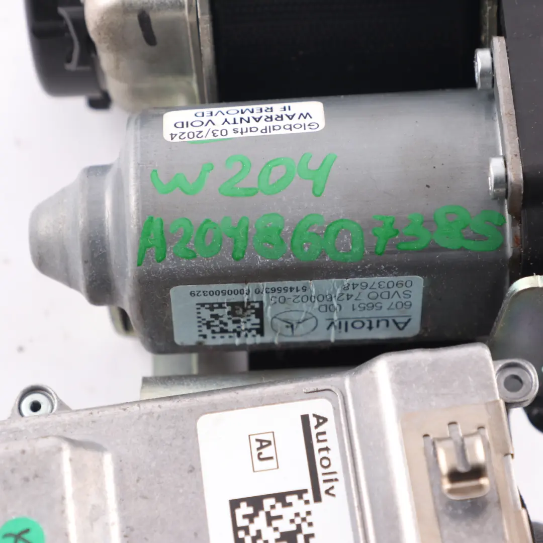 Mercedes W204 Ceinture de sécurité avant gauche Noir - SKU A2048607385 - Numéro de pièce A2048607385