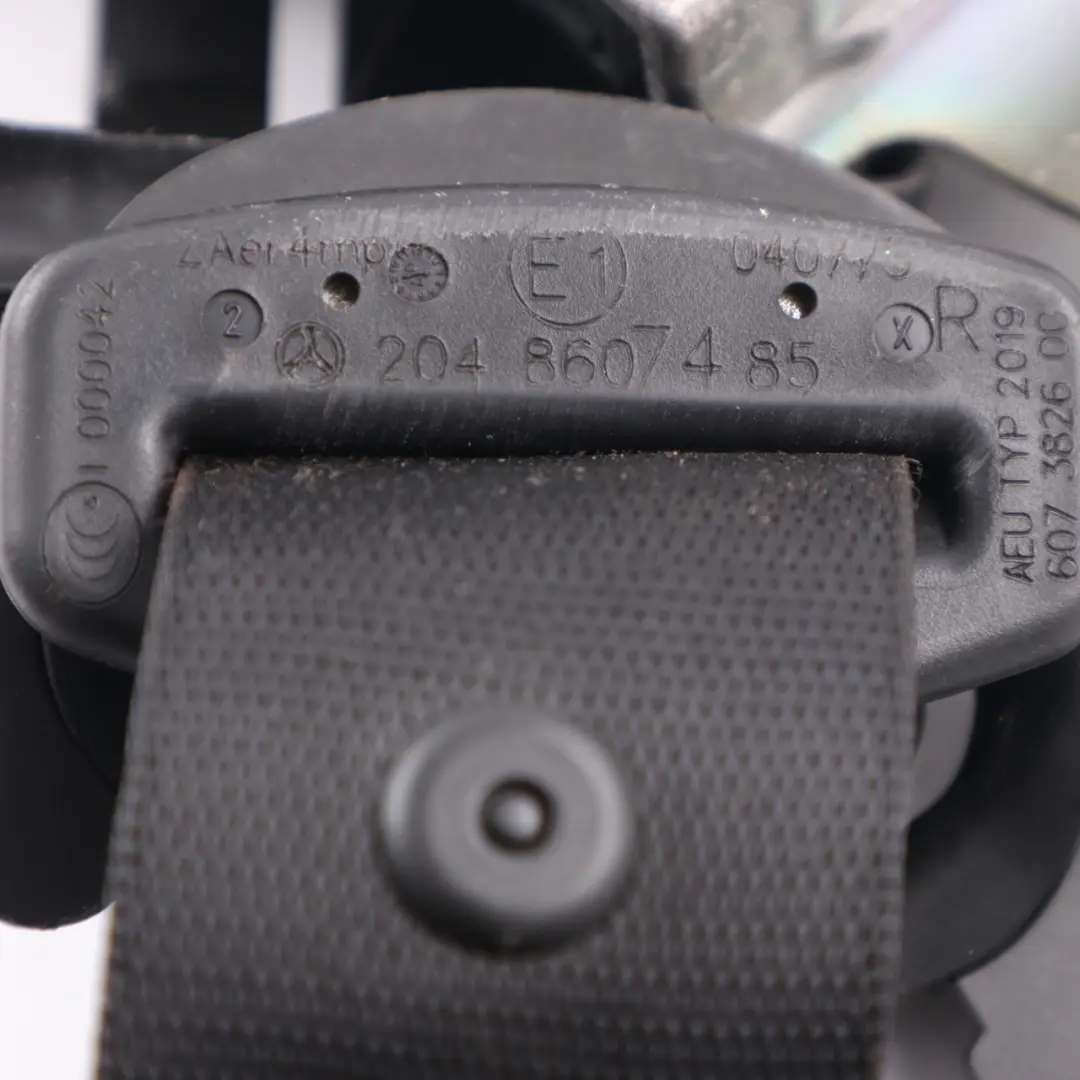 Belt Front Right O/S Upper Belt Black to Mercedes W204 Seat with Part number A2048607485 Mercedes W204 Seat Belt Front Right O/S Upper Belt Black - SKU A2048607485 - Part number A2048607485