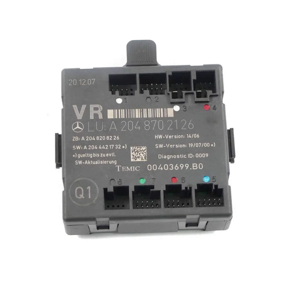 Módulo Control Puerta Delantero Derecho para Mercedes W204 con número de pieza A2048702126 Mercedes W204 Módulo Control Puerta Delantero Derecho - SKU A2048702126 - Número de pieza A2048702126