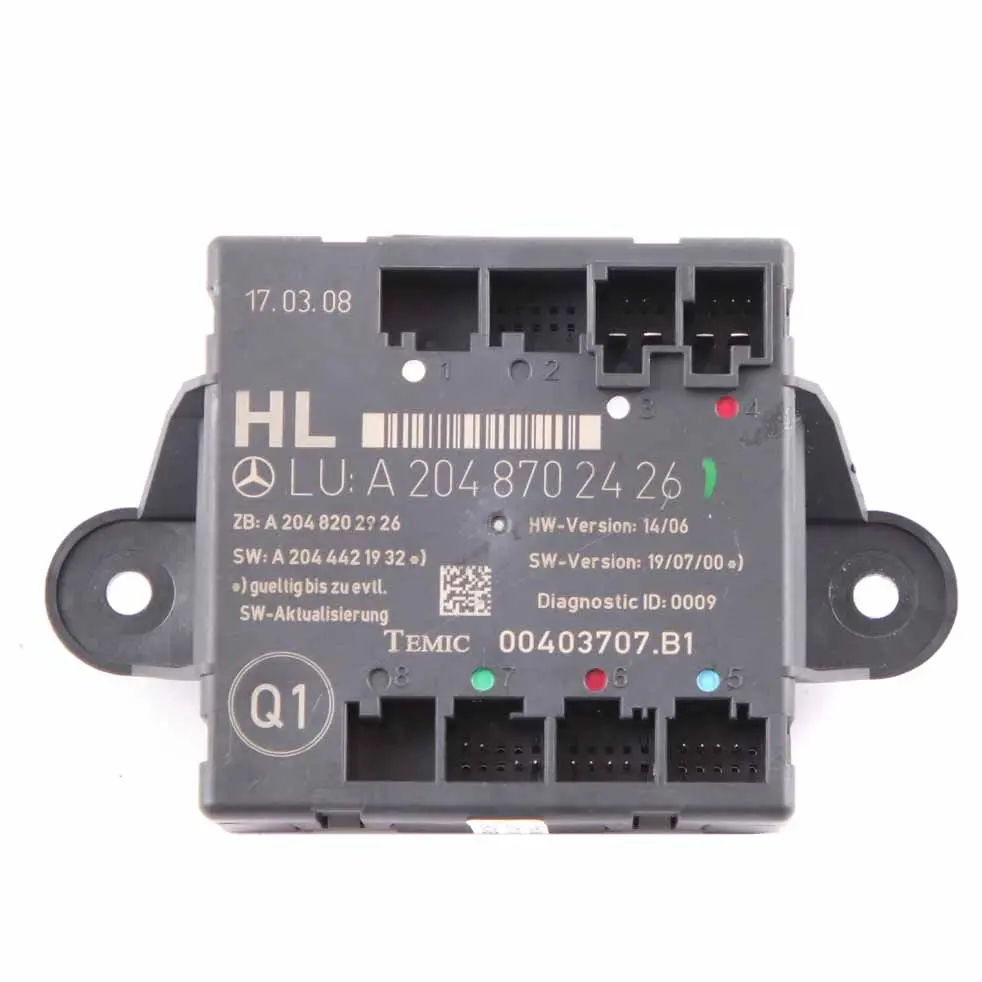 Mercedes W204 Door Module Rear Left N/S Control Unit Module - SKU A2048702426 - Part number A2048702426