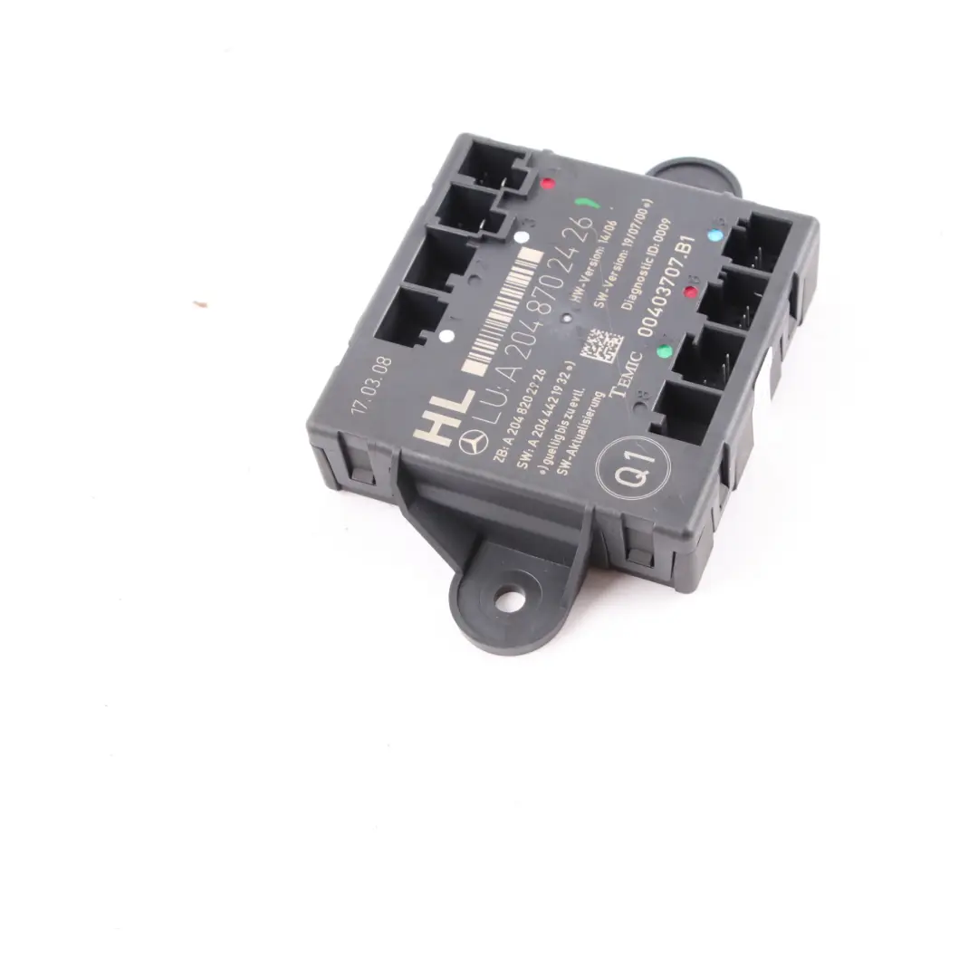 Moduł Sterownik Drzwi Tył Lewy do Mercedes W204 o numerze A2048702426 Mercedes W204 Moduł Sterownik Drzwi Tył Lewy - SKU A2048702426 - Numer Części A2048702426