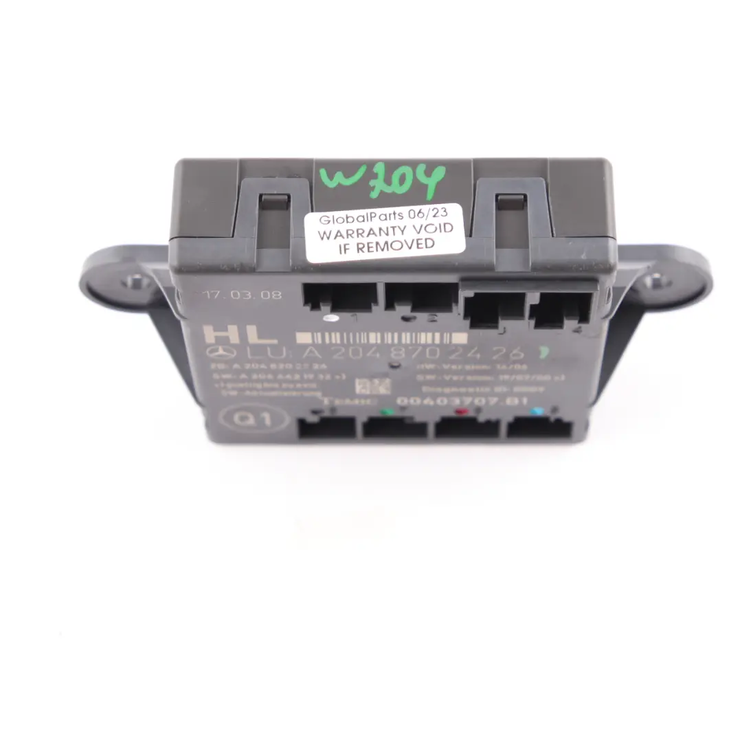 Mercedes W204 Door Module Rear Left N/S Control Unit Module - SKU A2048702426 - Part number A2048702426
