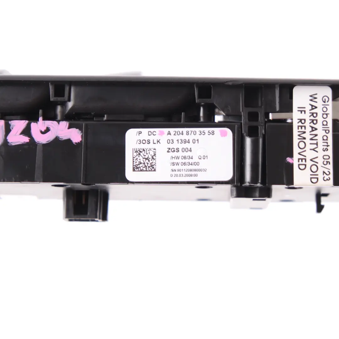 Mercedes W204 Interruttore finestra guida Pulsante porta regolamento - SKU A2048703558 - Numero di parte A2048703558