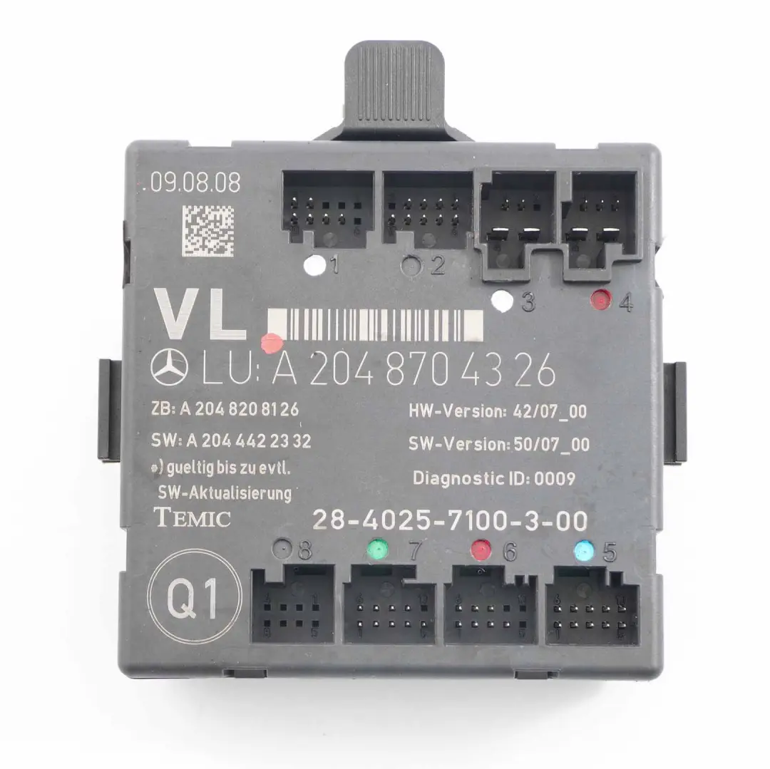  Door Module Mercedes W204 Front Left N/S Control Unit Module - SKU A2048704326 - Part number A2048704326