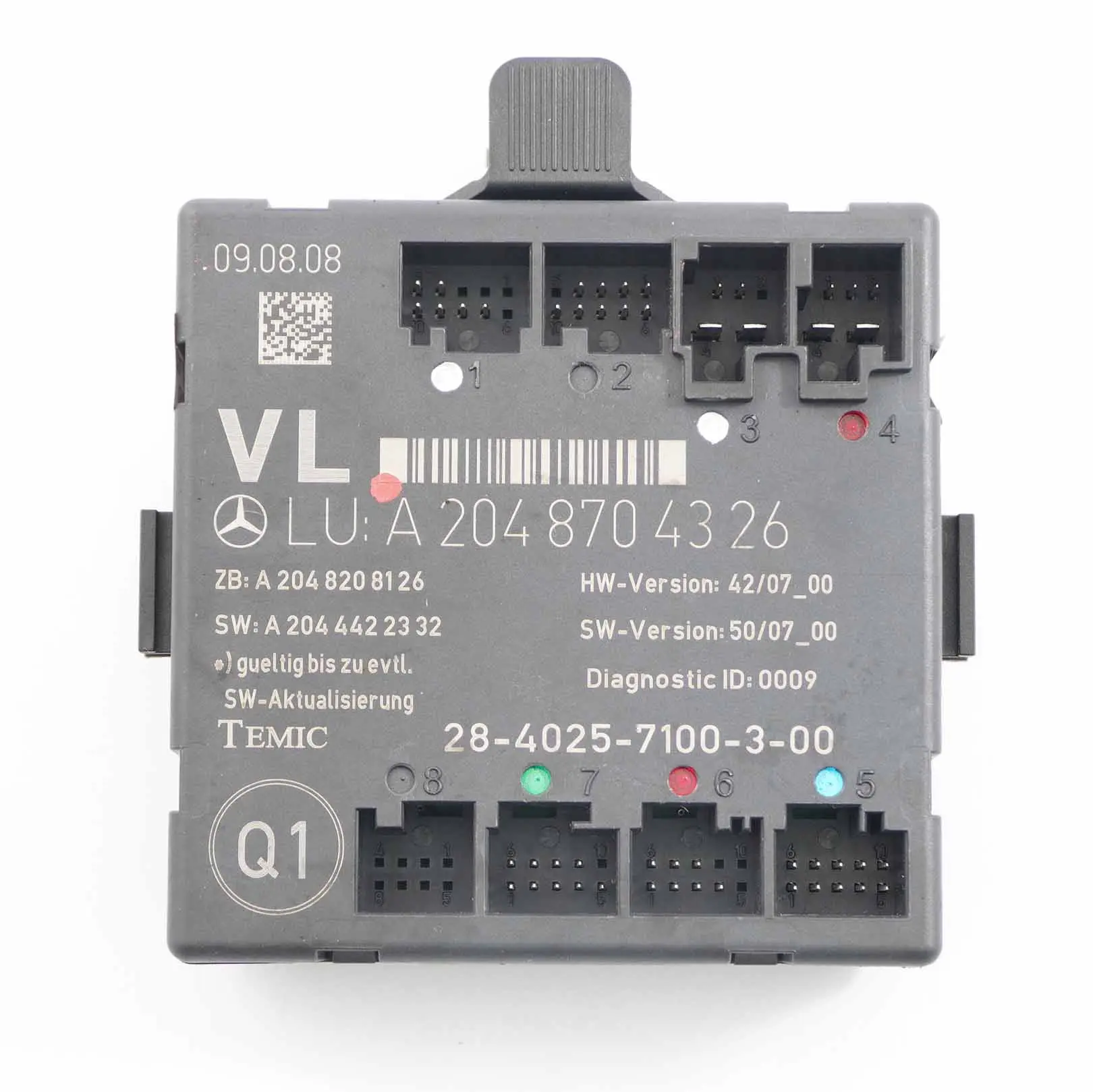 Door Module Mercedes W204 Front Left N/S Control Unit Module A2048704326
