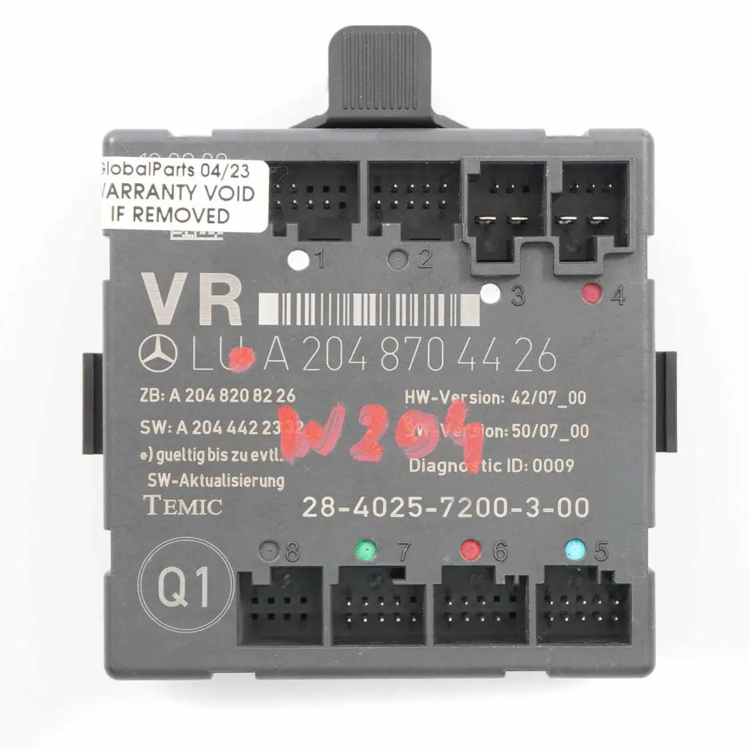  Door Module Mercedes W204 S204 Front Right O/S Control Unit - SKU A2048704426 - Part number A2048704426