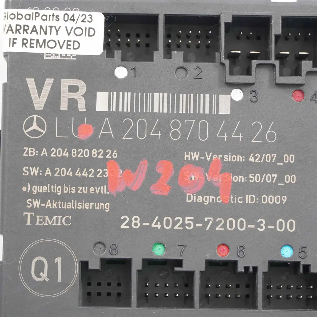  Door Module Mercedes W204 S204 Front Right O/S Control Unit - SKU A2048704426 - Part number A2048704426