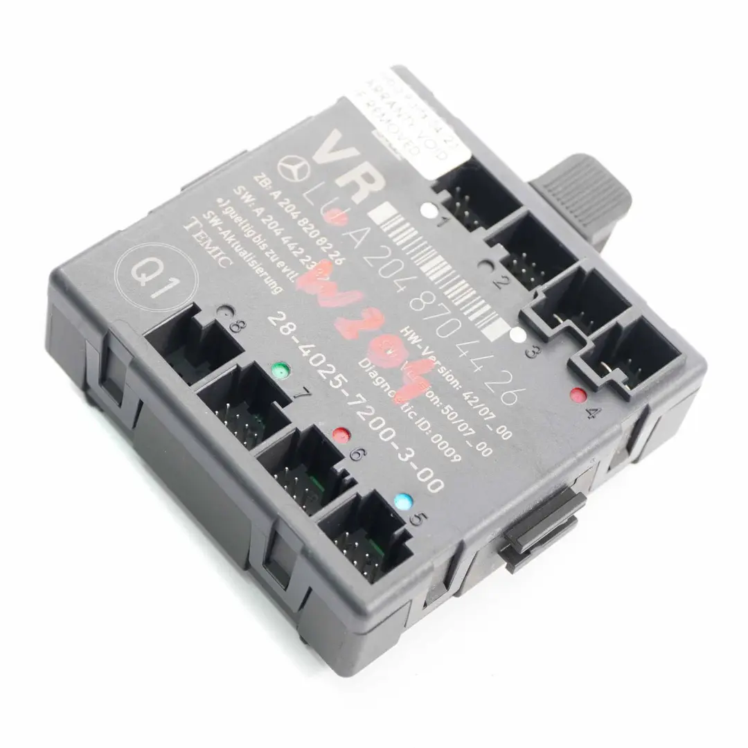  Modulo porta Mercedes W204 S204 Unità di controllo anteriore destra - SKU A2048704426 - Numero di parte A2048704426