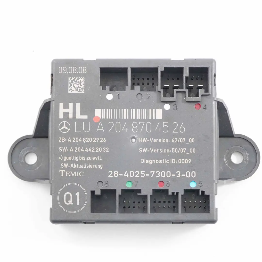 Moduł Drzwi Lewy Tył do Mercedes W204 o numerze A2048704526 Mercedes W204 Moduł Drzwi Lewy Tył - SKU A2048704526 - Numer Części A2048704526