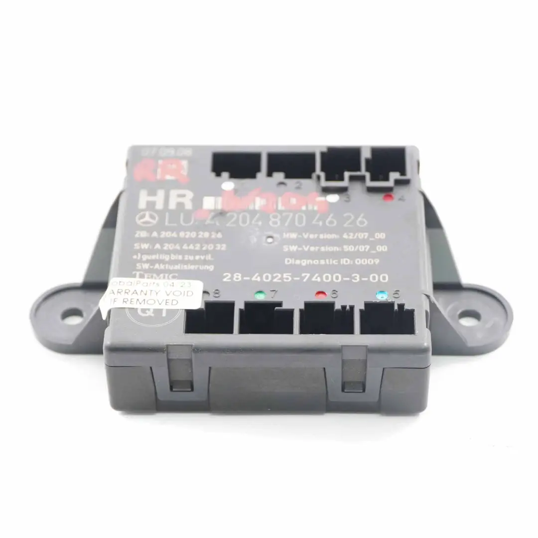  Door Module Mercedes W204 Rear Right O/S Control Unit Module - SKU A2048704626 - Part number A2048704626