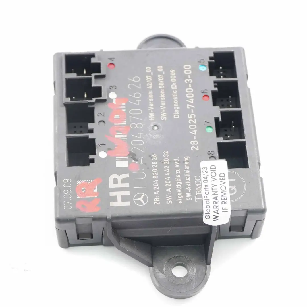 Door Module Mercedes W204 Rear Right O/S Control Unit Module to with Part number A2048704626 Door Module Mercedes W204 Rear Right O/S Control Unit Module - SKU A2048704626 - Part number A2048704626