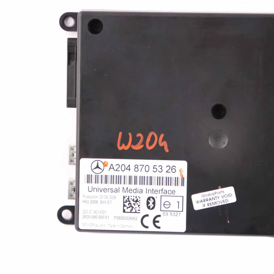 Universal Media Interface Control Unit Module Mercedes W204 - SKU A2048705326 - Part number A2048705326