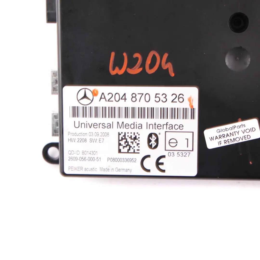 Universal Media Interface Control Unit Module Mercedes W204 - SKU A2048705326 - Part number A2048705326
