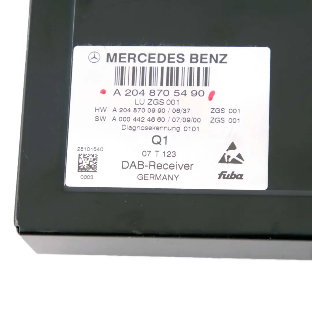  Mercedes-Benz C W204 Digital Audio DAB Receiver Control Unit Module - SKU A2048705490 - Part number A2048705490