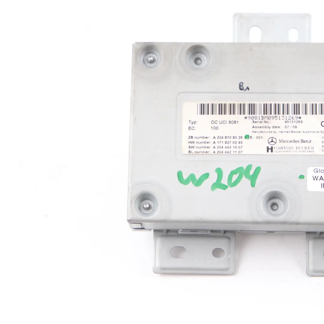 Modulo Centralina Interfaccia Multimediale per Mercedes W204 con numero di parte A2048708026 Mercedes W204 Modulo Centralina Interfaccia Multimediale - SKU A2048708026 - Numero di parte A2048708026