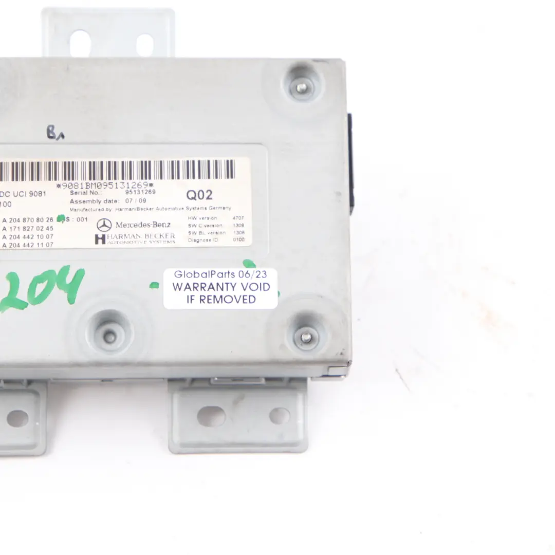 Moduł Sterownik Interfejsu Multimedialnego do Mercedes W204 o numerze A2048708026 Mercedes W204 Moduł Sterownik Interfejsu Multimedialnego - SKU A2048708026 - Numer Części A2048708026