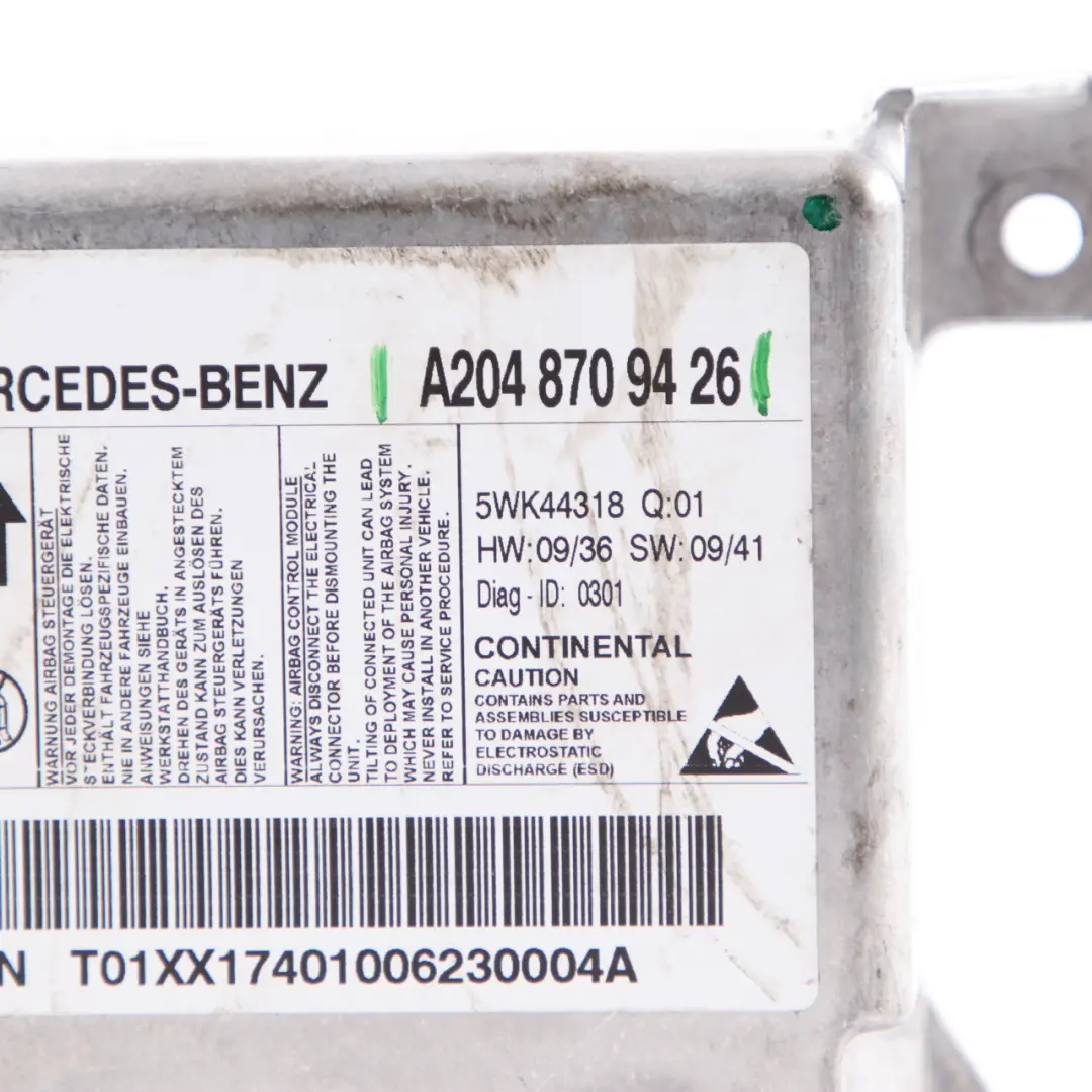 Mercedes W204 Airbag Modul Steuergerät SRS Sensor ECU - SKU A2048709426 - Teilenummer A2048709426