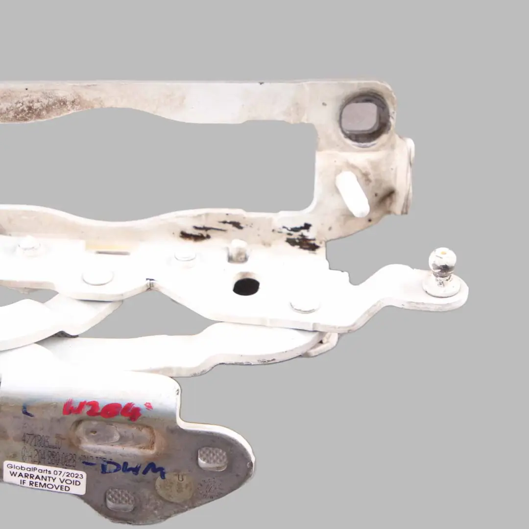 Hood Bonnet Hinge Left N/S Hood Diamond White - 799 to Mercedes W204 Coupe with Part number A2048800128 Mercedes W204 Coupe Hood Bonnet Hinge Left N/S Hood Diamond White - 799 - SKU A2048800128-DWM - Part number A2048800128