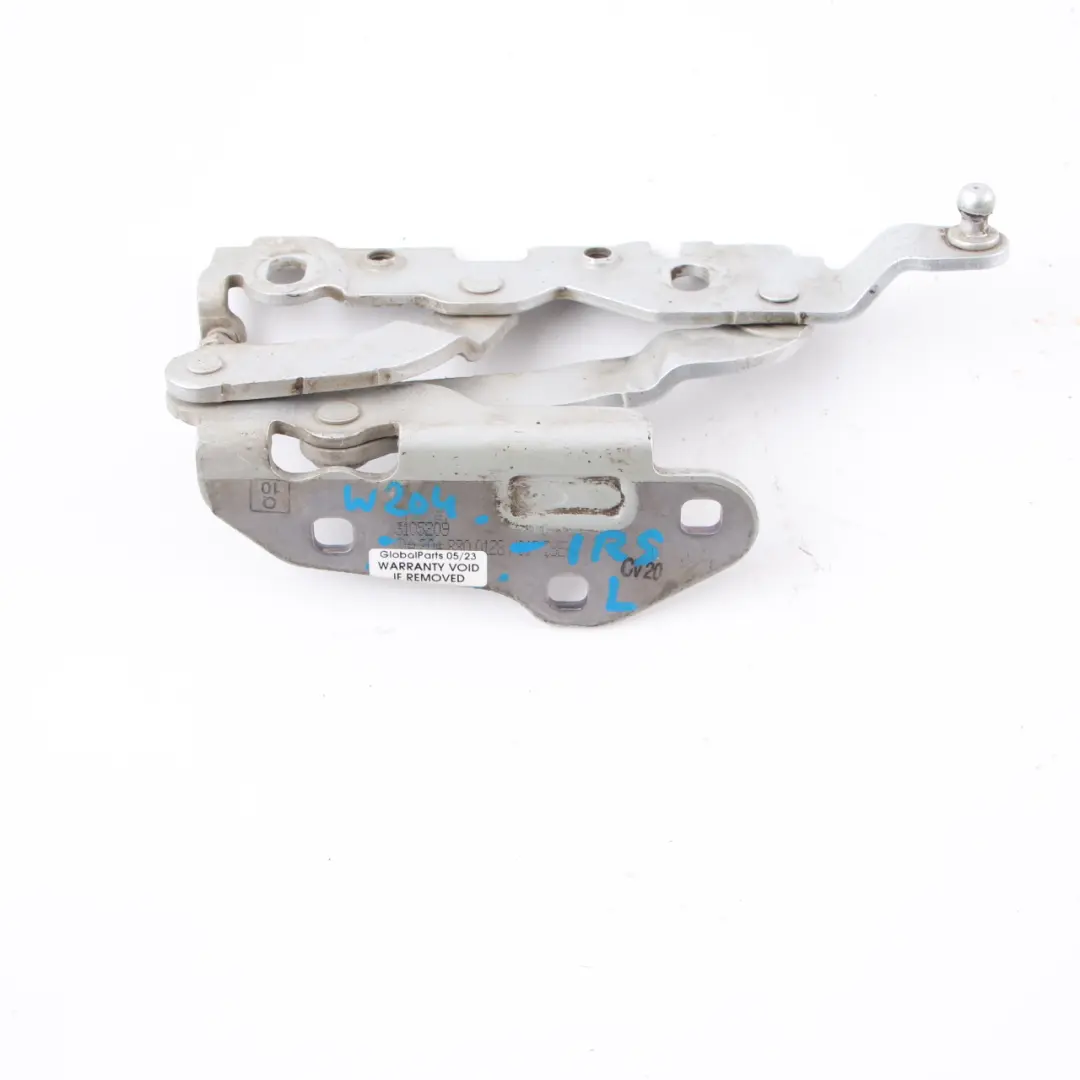 Mercedes W204 Coupe Charnière de capot gauche Capot Iridium Bright Silver 775 - SKU A2048800128-IRS - Numéro de pièce A2048800128