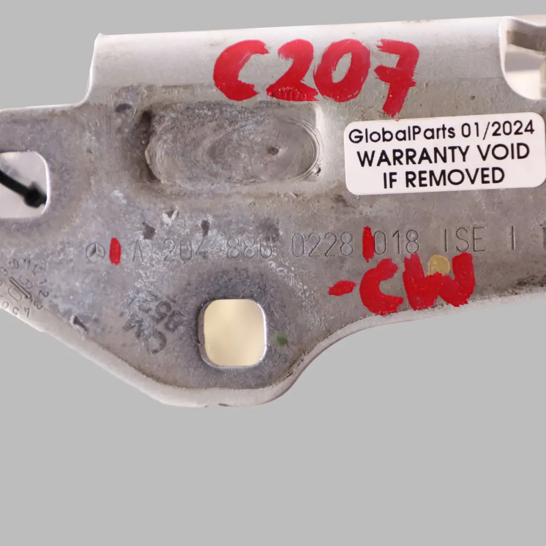 Hood Bonnet Hinge Right O/S Calcite White - 650 to Mercedes C207 Coupe with Part number A2048800228 Mercedes C207 Coupe Hood Bonnet Hinge Right O/S Calcite White - 650 - SKU A2048800228-CW - Part number A2048800228