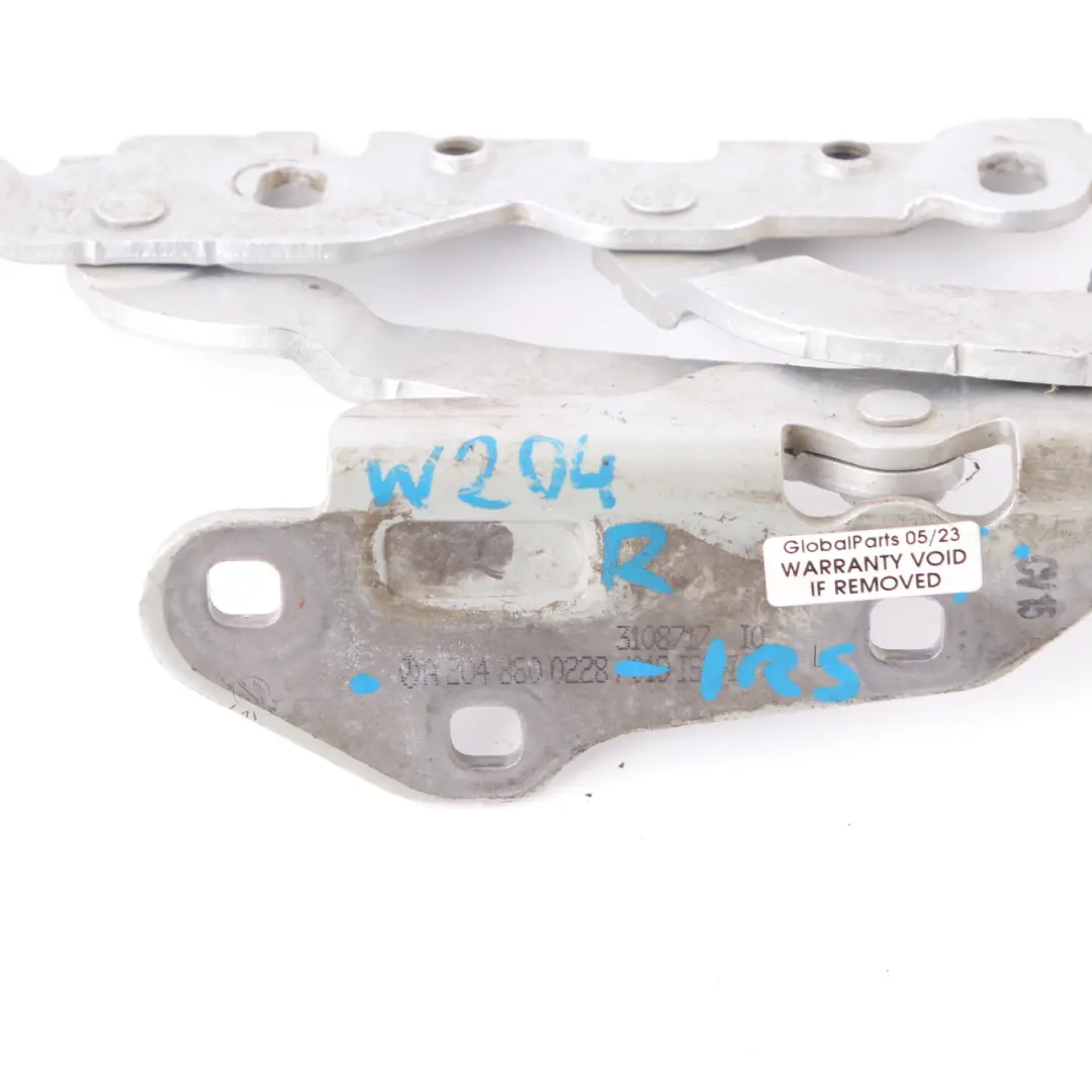 Mercedes W204 Coupe Hood Bonnet Hinge Right O/S Hood Iridium Bright Silver 775 - SKU A2048800228-IRS - Part number A2048800228