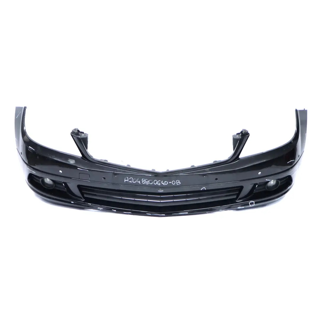 Mercedes W204 Front Bumper Sport Trim Panel Cover Obsidian Black Metallic - 197 - SKU A2048800640-OB - Part number A2048800640