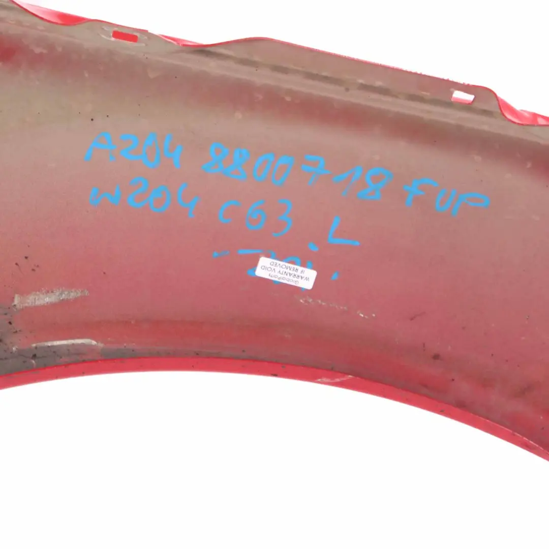 Mercedes W204 AMG C63 Front Left N/S Side Panel Wing Fender Feueropal Red - 590 - SKU A2048800718-FUP - Part number A2048800718
