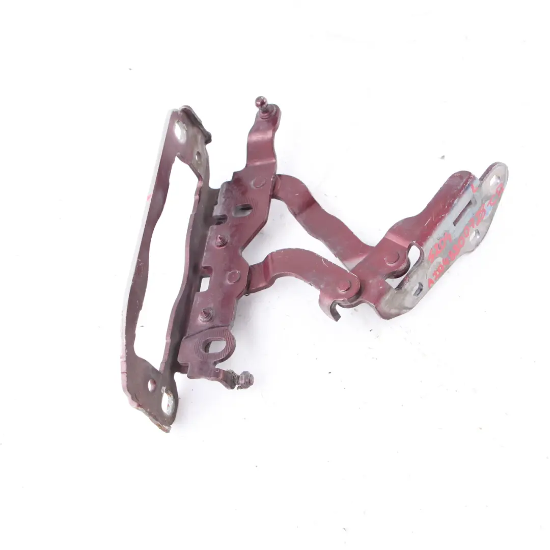 Hinge Left N/S Hood Bonnet Front Carneol Red Metallic - 544 to Mercedes W204 with Part number A2048800728 Mercedes W204 Hinge Left N/S Hood Bonnet Front Carneol Red Metallic - 544 - SKU A2048800728-CR - Part number A2048800728