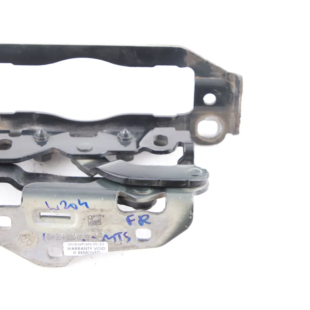 Hinge Right O/S Hood Bonnet Front Magnetite Black 183 to Mercedes W204 with Part number A2048800828 Mercedes W204 Hinge Right O/S Hood Bonnet Front Magnetite Black 183 - SKU A2048800828-MTS - Part number A2048800828