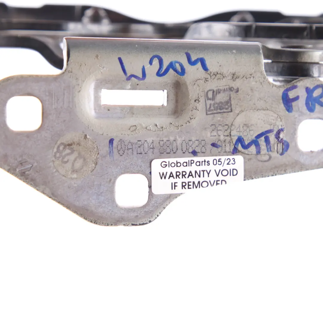 Hinge Right O/S Hood Bonnet Front Magnetite Black 183 to Mercedes W204 with Part number A2048800828 Mercedes W204 Hinge Right O/S Hood Bonnet Front Magnetite Black 183 - SKU A2048800828-MTS - Part number A2048800828