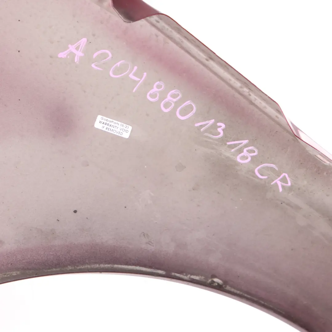 Side Wing Panel Front Left N/S Fender Carneol Red - 544 to Mercedes W204 with Part number A2048801318 Mercedes W204 Side Wing Panel Front Left N/S Fender Carneol Red - 544 - SKU A2048801318-CR - Part number A2048801318