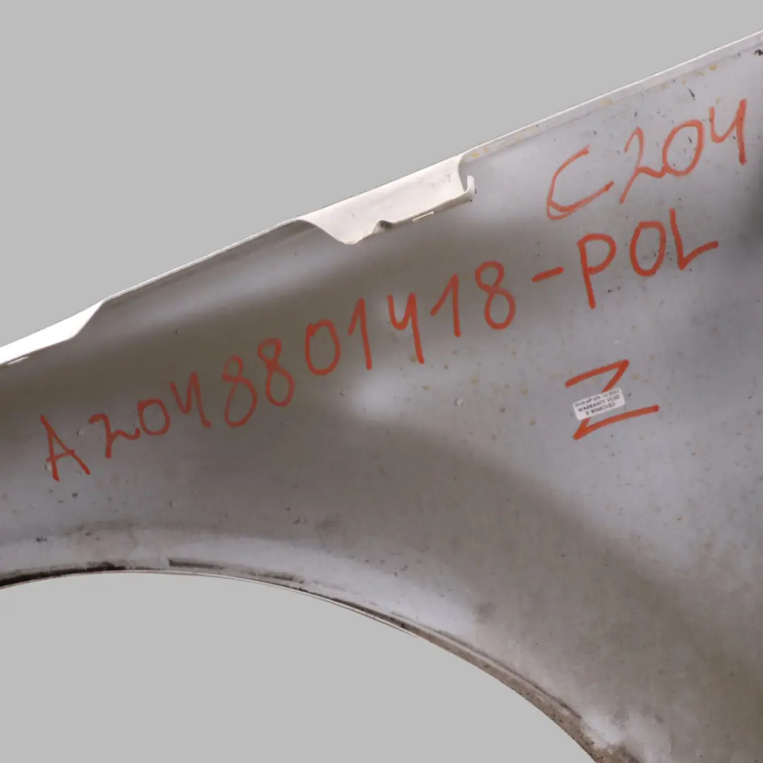 Side Wing Panel Front Right O/S Fender Polar White - 149 to Mercedes W204 with Part number A2048801418 Mercedes W204 Side Wing Panel Front Right O/S Fender Polar White - 149 - SKU A2048801418-POL - Part number A2048801418