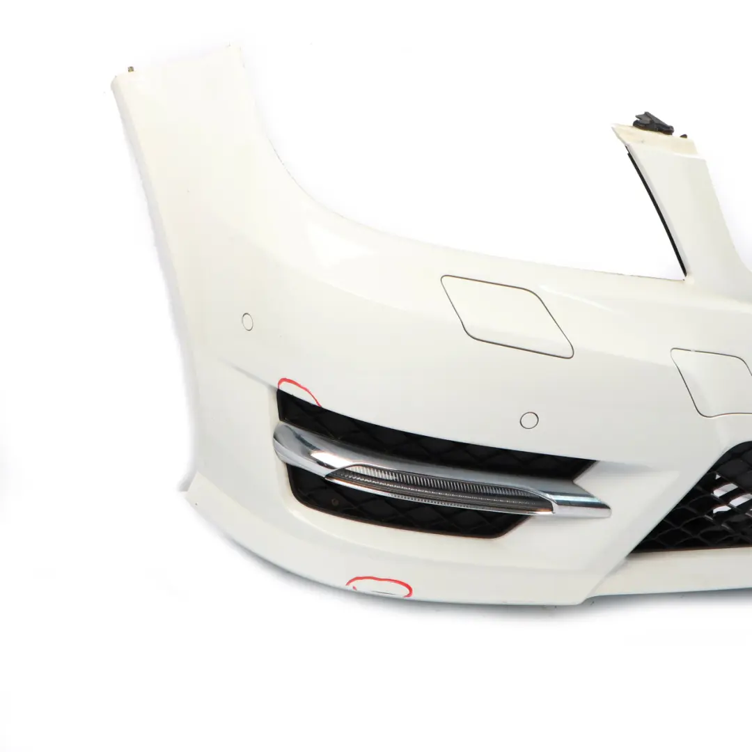 Complete Front Bumper AMG Trim Panel Cover Polar White - 149 to Mercedes W204 with Part number A2048808347 Mercedes W204 Complete Front Bumper AMG Trim Panel Cover Polar White - 149 - SKU A2048808347-POL - Part number A2048808347