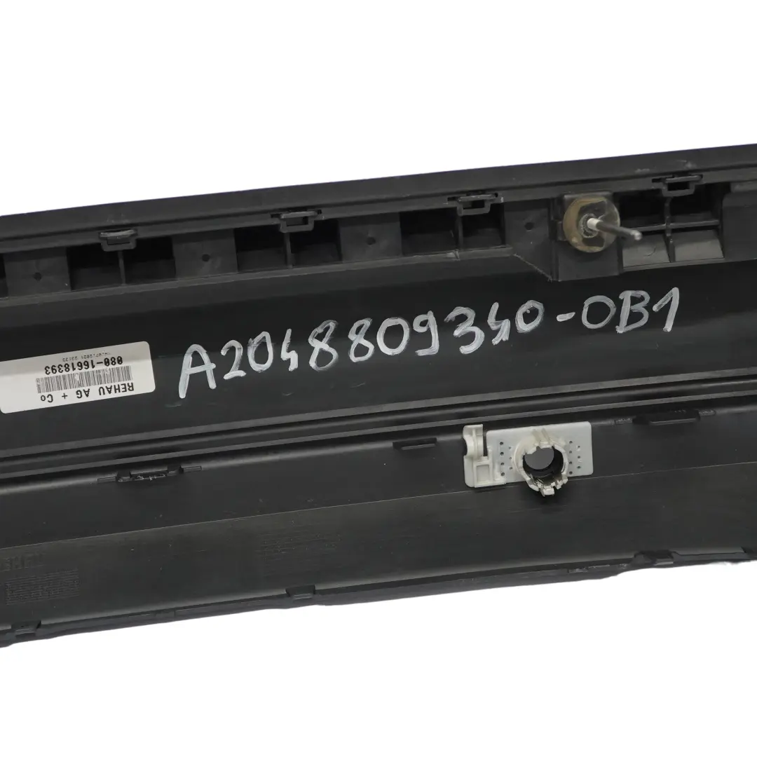 Bumper Trim Panel Cover Obsidian Black Metallic - 197 to Mercedes S204 Rear with Part number A2048809340 Mercedes S204 Rear Bumper Trim Panel Cover Obsidian Black Metallic - 197 - SKU A2048809340-OB1 - Part number A2048809340