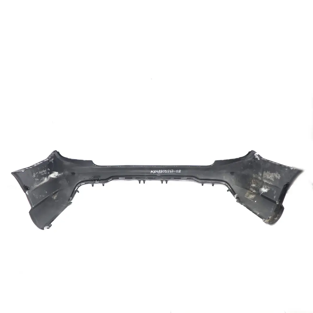 Bumper Trim Panel Cover AMG Obsidian Black Metallic - 197 to Mercedes S204 Rear with Part number A2048809547 Mercedes S204 Rear Bumper Trim Panel Cover AMG Obsidian Black Metallic - 197 - SKU A2048809547-OB - Part number A2048809547