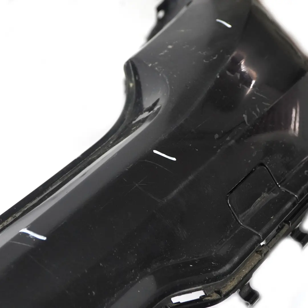 Bumper Trim Panel Cover AMG Obsidian Black Metallic - 197 to Mercedes S204 Rear with Part number A2048809547 Mercedes S204 Rear Bumper Trim Panel Cover AMG Obsidian Black Metallic - 197 - SKU A2048809547-OB - Part number A2048809547