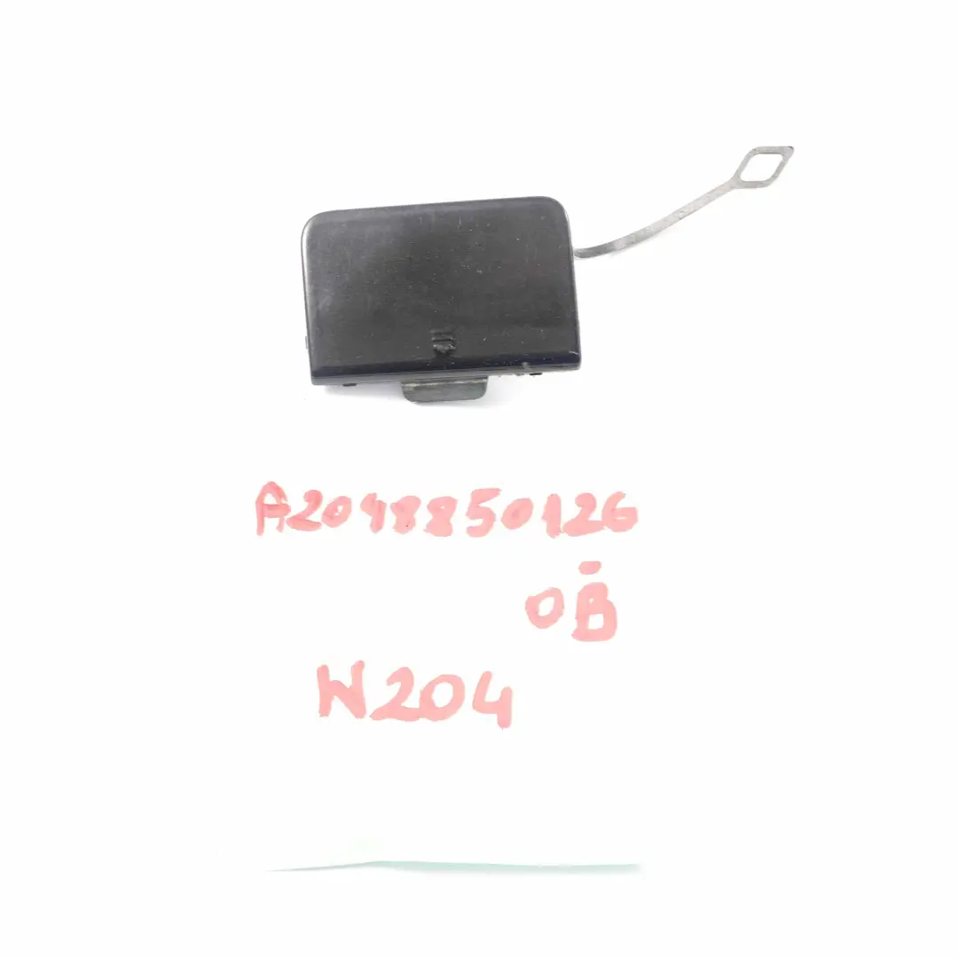 Mercedes W204 Front Bumper Tow Eye Hook Cover Cap Obsidian Black Metallic 197 - SKU A2048850126-OB - Part number A2048850126