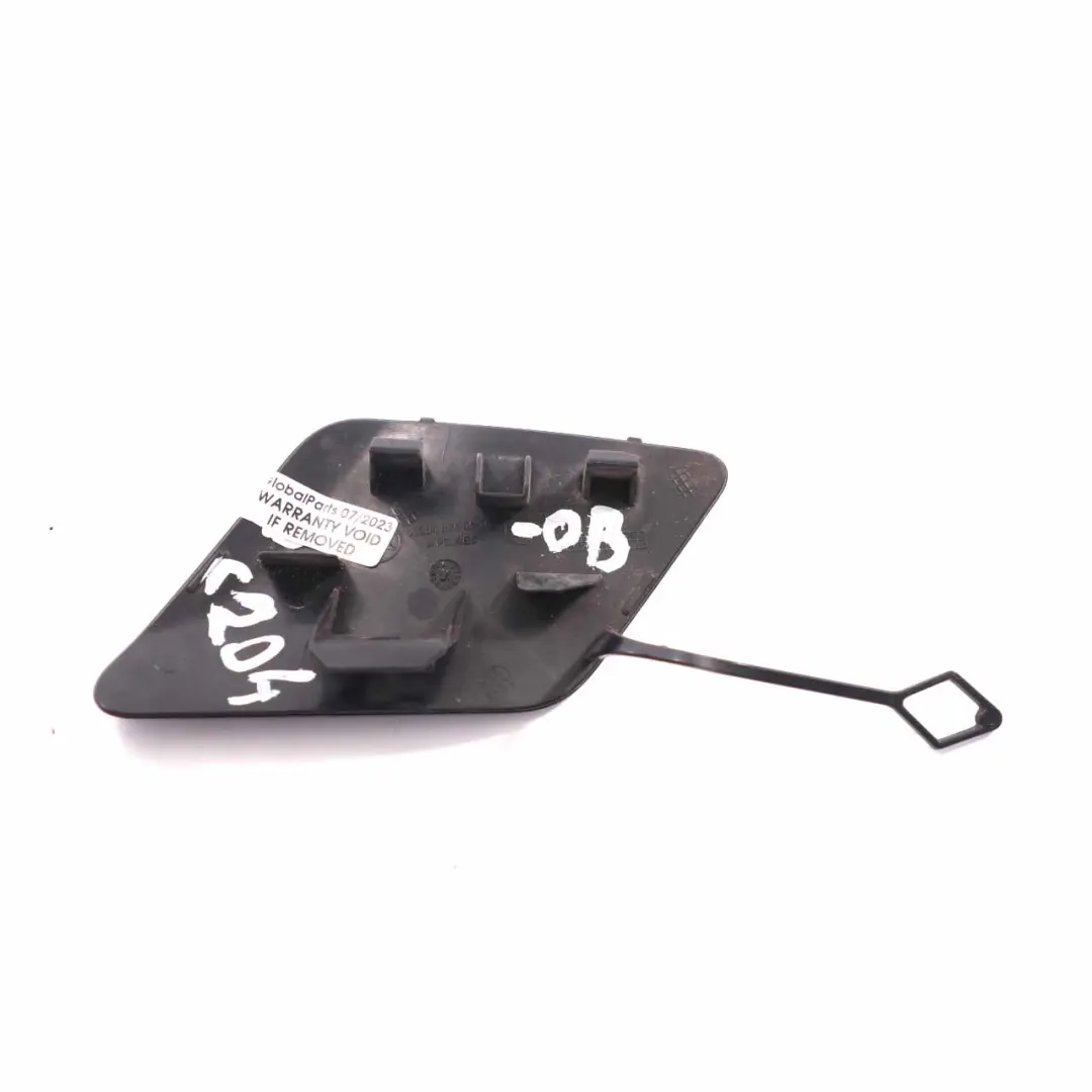 Front Bumper Tow Eye Hook Cover Obsidian Black 197 Mercedes W204 AMG - SKU A2048850526-OB - Part number A2048850526
