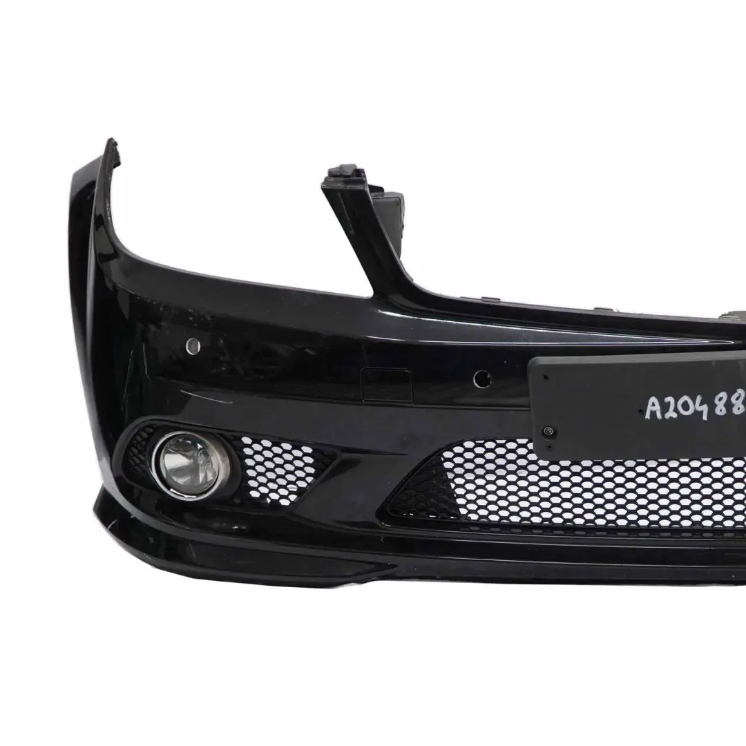 Mercedes W204 Front Bumper AMG Trim Panel Cover Obsidian Black - 197 - SKU A2048853725-OB - Part number A2048853725