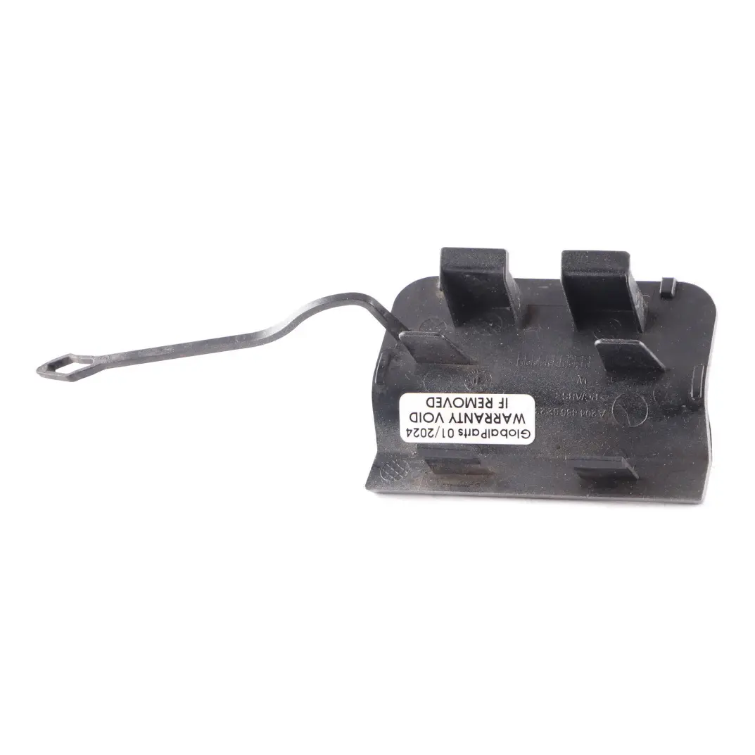 Mercedes W204 Parachoques trasero de remolque Ojo Tapa Flap Negro Obsidiana 197 - SKU A2048856223-PAL - Número de pieza A2048856223