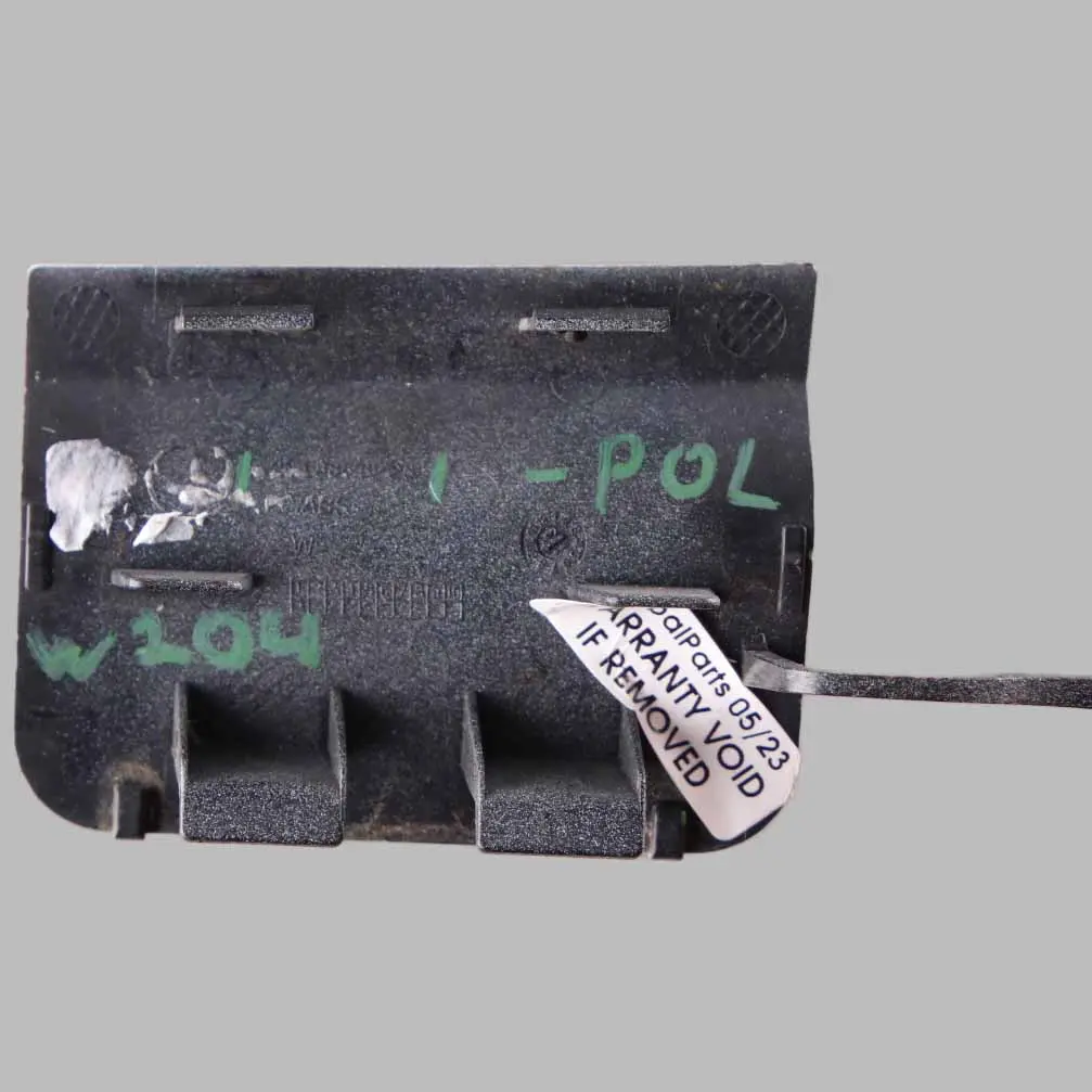 Bumper Towing Eye Hook Cover Cap Flap Polar White - 149 to Mercedes W204 Rear with Part number A2048856223 Mercedes W204 Rear Bumper Towing Eye Hook Cover Cap Flap Polar White - 149 - SKU A2048856223-POL - Part number A2048856223