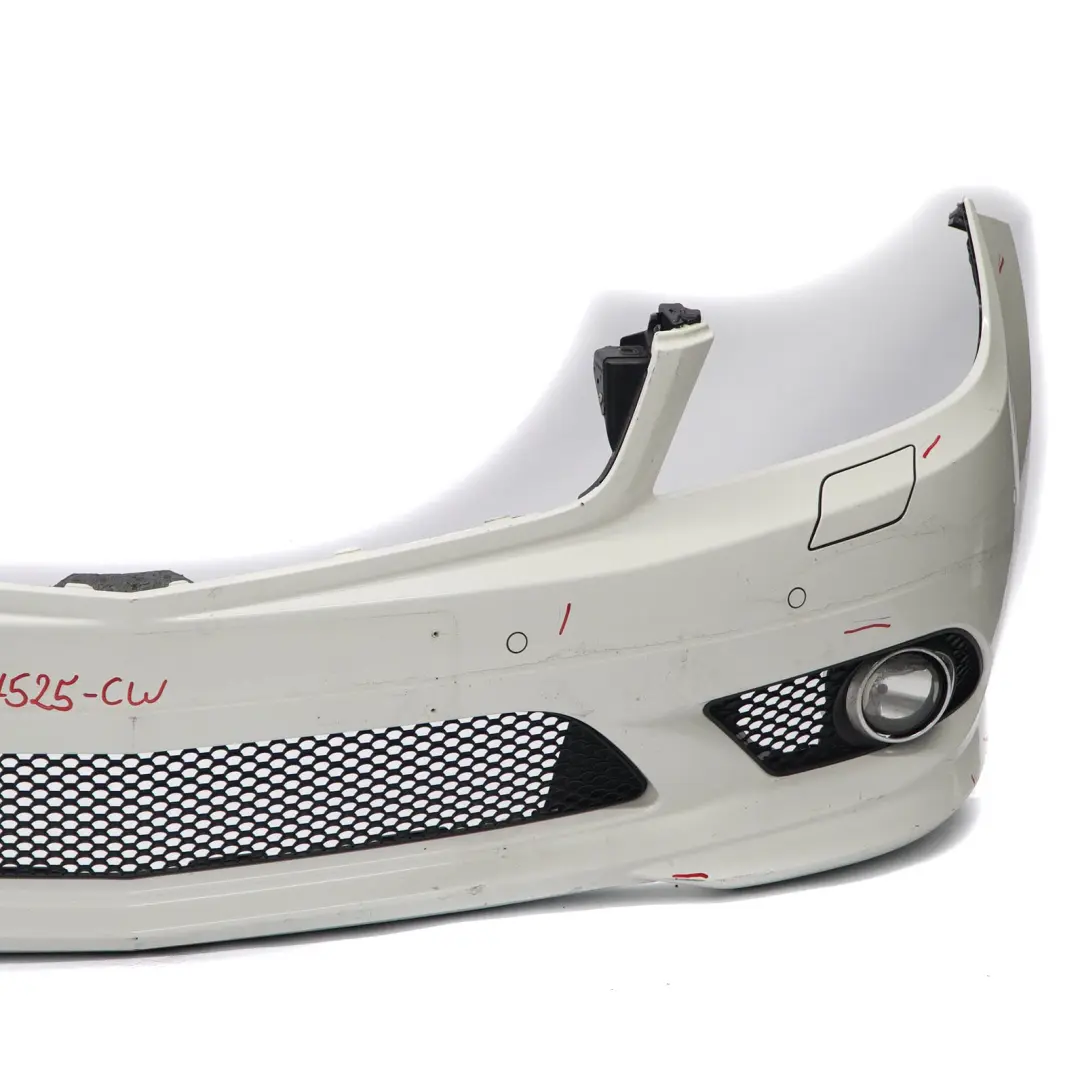 Complete Front Bumper AMG Trim Panel Cover Calcite White - 650 to Mercedes W204 with Part number A2048857525 Mercedes W204 Complete Front Bumper AMG Trim Panel Cover Calcite White - 650 - SKU A2048857525-CW - Part number A2048857525
