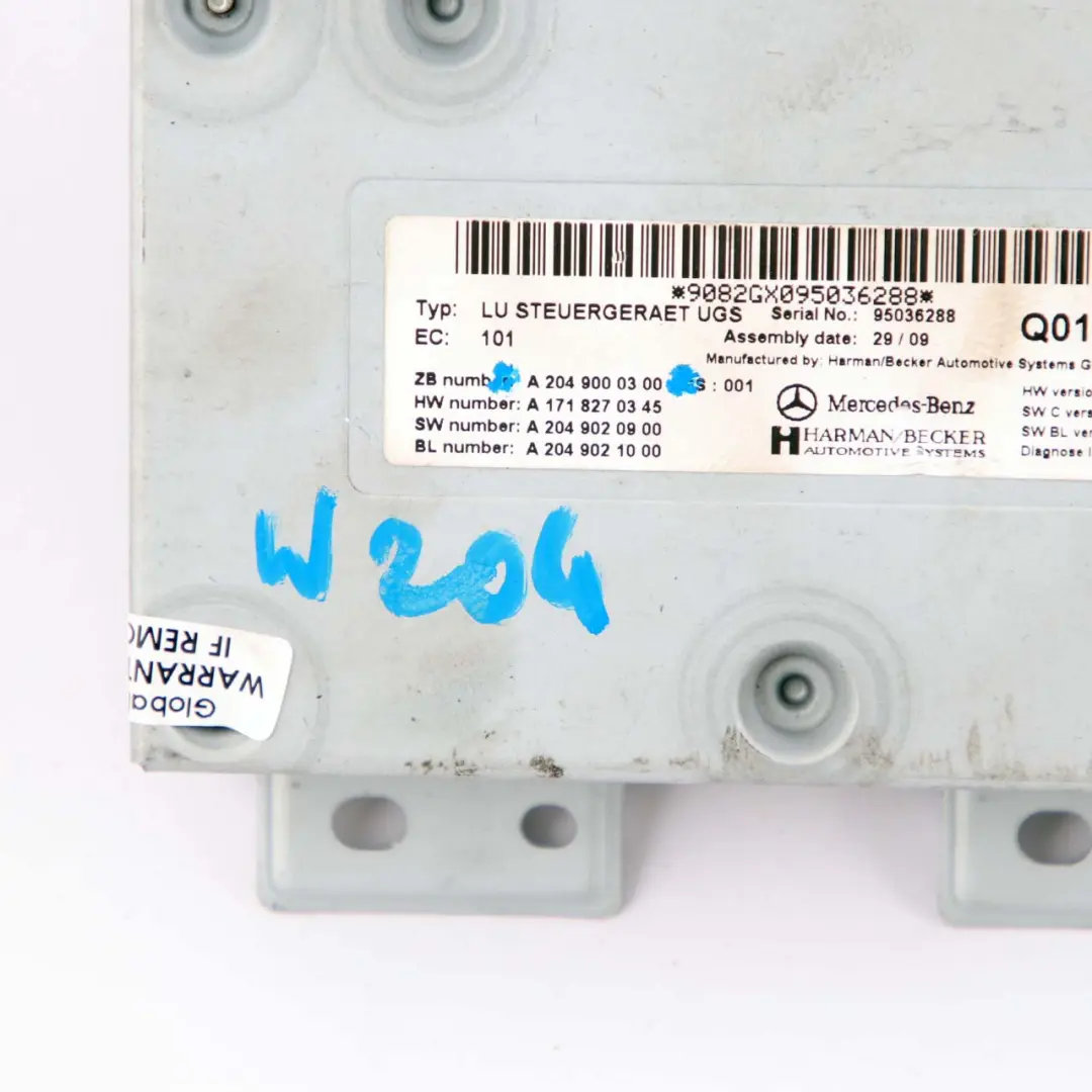 Media Interface Control Unit Módulo Comunicación para Mercedes W212 con número de pieza A2049000300 Mercedes W212 Media Interface Control Unit Módulo Comunicación - SKU A2049000300 - Número de pieza A2049000300