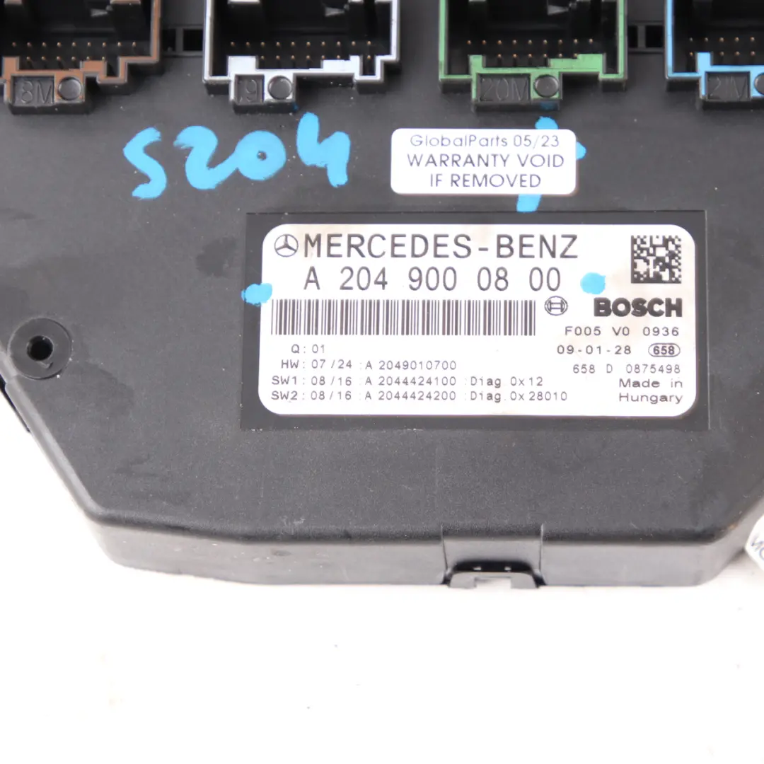 Fuse Box Mercedes W204 S204 SAM Control Unit Module Relay to with Part number A2049000800 Fuse Box Mercedes W204 S204 SAM Control Unit Module Relay - SKU A2049000800 - Part number A2049000800